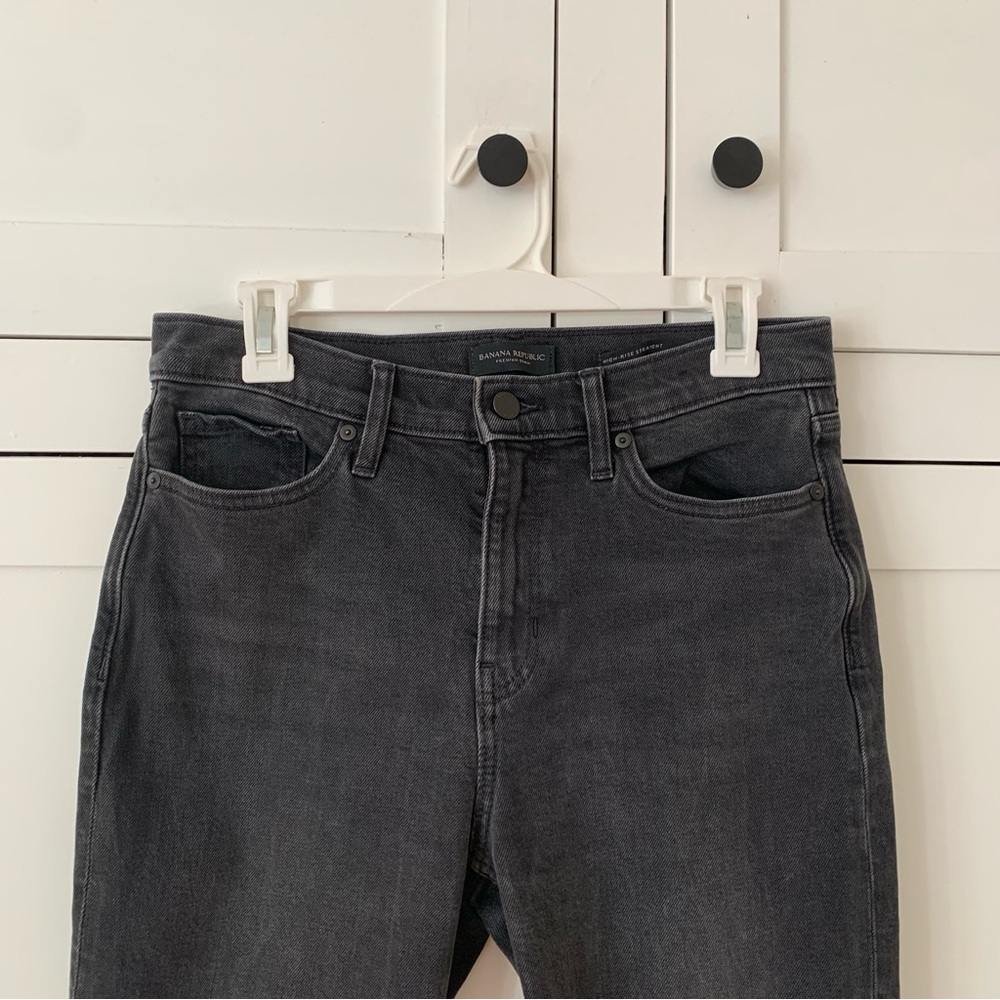 Banana Republic Washed Black High Rise Straight Jeans Size 29 - Picture 4 of 9
